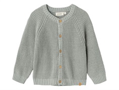 Blågrå cardigan med kokoskalsknapper fra Lil atelier 13231613 limestone